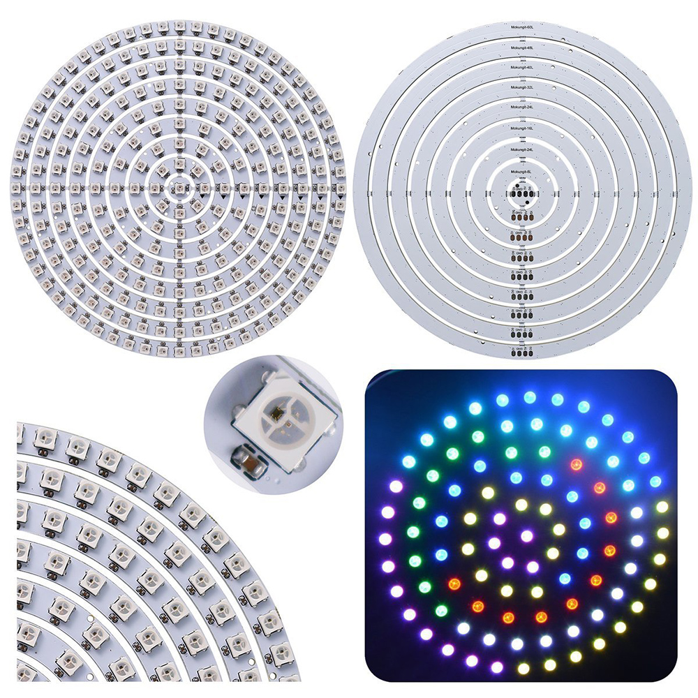 DC5V WS2812B/SK6812 Angel Eyes Full Color Digital Addressable Flexible RGB Panel Round LED Ring Lamp Light DC5V WS2812B/SK6812 Angel Eyes Full Color Digital Addressable Flexible RGB Panel Round LED Ring Lamp Light